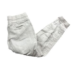 Athleta‎ 4 Cabo Linen Jogger Pull On Elastic Waist Draw String Wheat